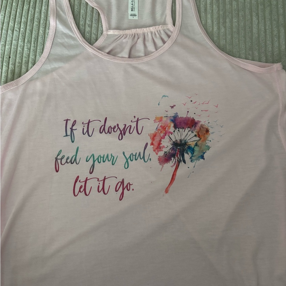 Bella Canvas White and Green Sleeveless Tank Top